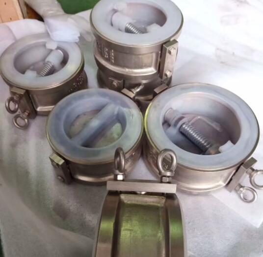 H76F46雙瓣對夾襯氟止回閥